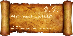 Várhegyi Ildikó névjegykártya